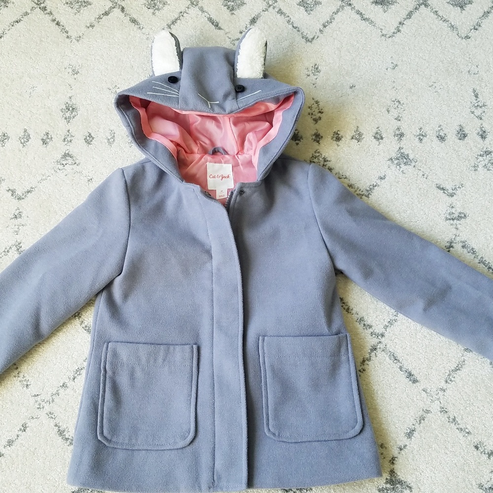 Toddler Girl's Cat & Jack Bunny Peacoat 4T